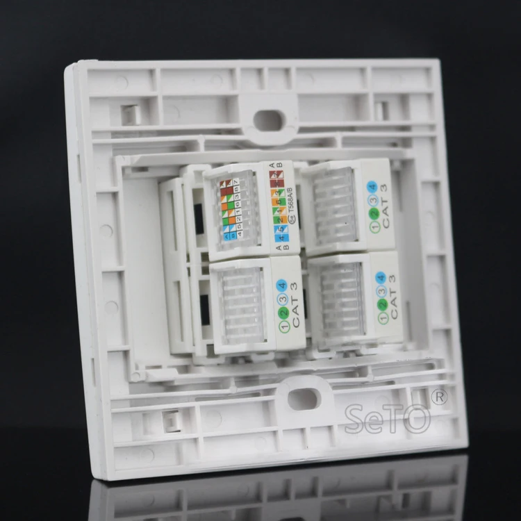 SeTo 86 Тип Один RJ45 Cat5e сеть и три RJ11 Cat3 телефонная панель настенная пластина розетка
