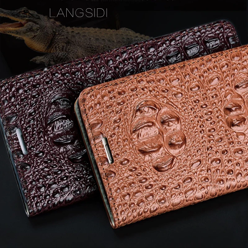 

Luxury genuine leather flip phone case Crocodile back texture For Vivo X9 All-handmade phone case