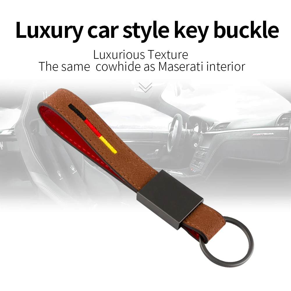 1 Pic мужской брелок Crazy Horse из натуральной кожи металлический автомобильный для