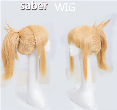 Wig Fate/Apocrypha Косплей FA Fate/stay night красный саблей мордреда косплей костюм летнее женское платье костюмы топ+ юбка+ рукава+ носки - Цвет: Wig