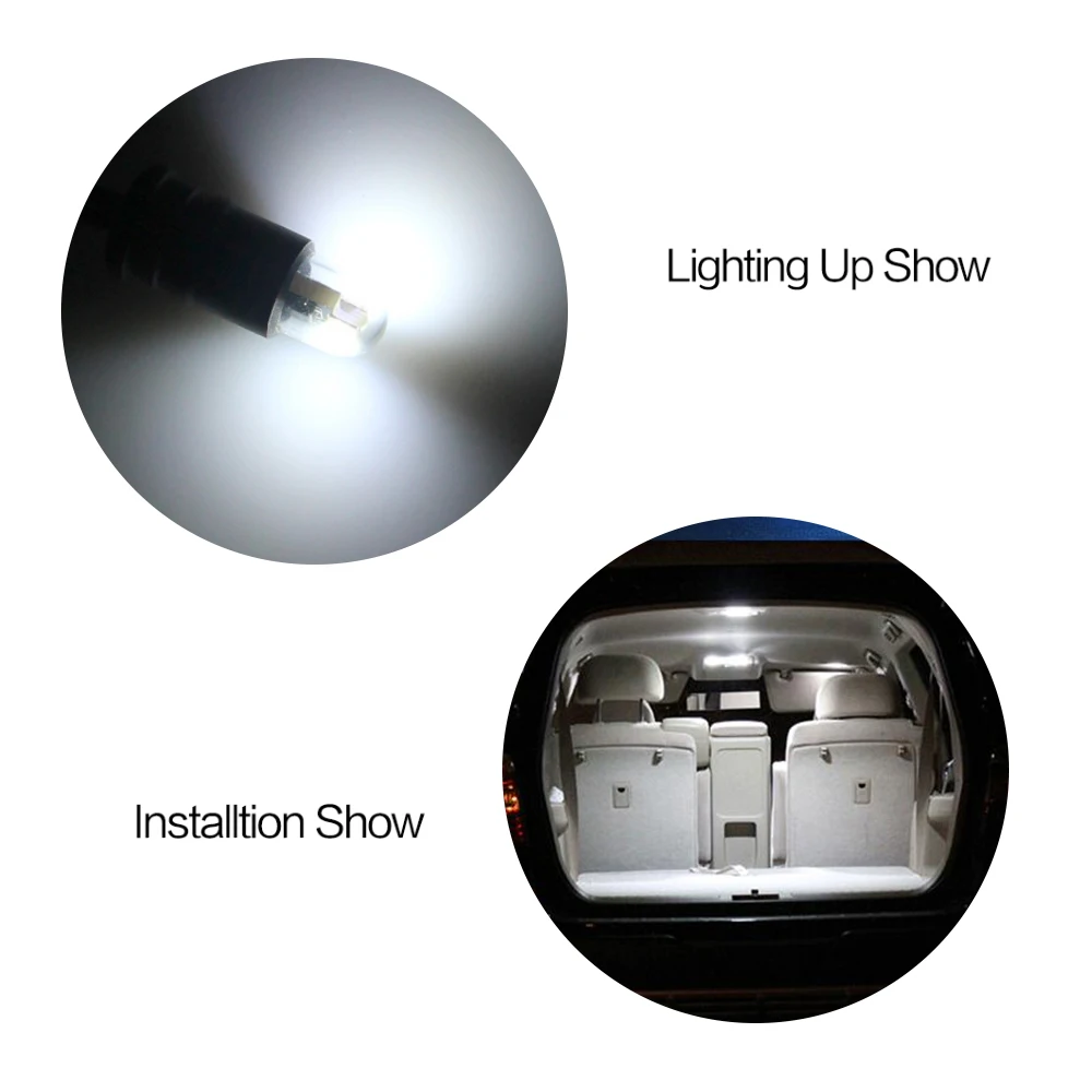 Светодиодная лампа AEING 1x T10 W5W 2SMD Белое Зеркало 194 стекло для автомобильного