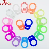sutoyuen 50pcs transparent clear food grade bpa free silicone baby mam pacifier chain soother holder rings silicone adapter ring