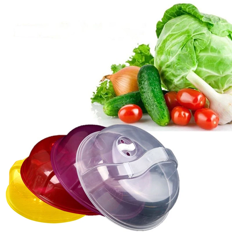 

Прозрачная СВЧ вентилируемая тарелка блюдо Крышка для еды кухонный инструмент 4 цвета