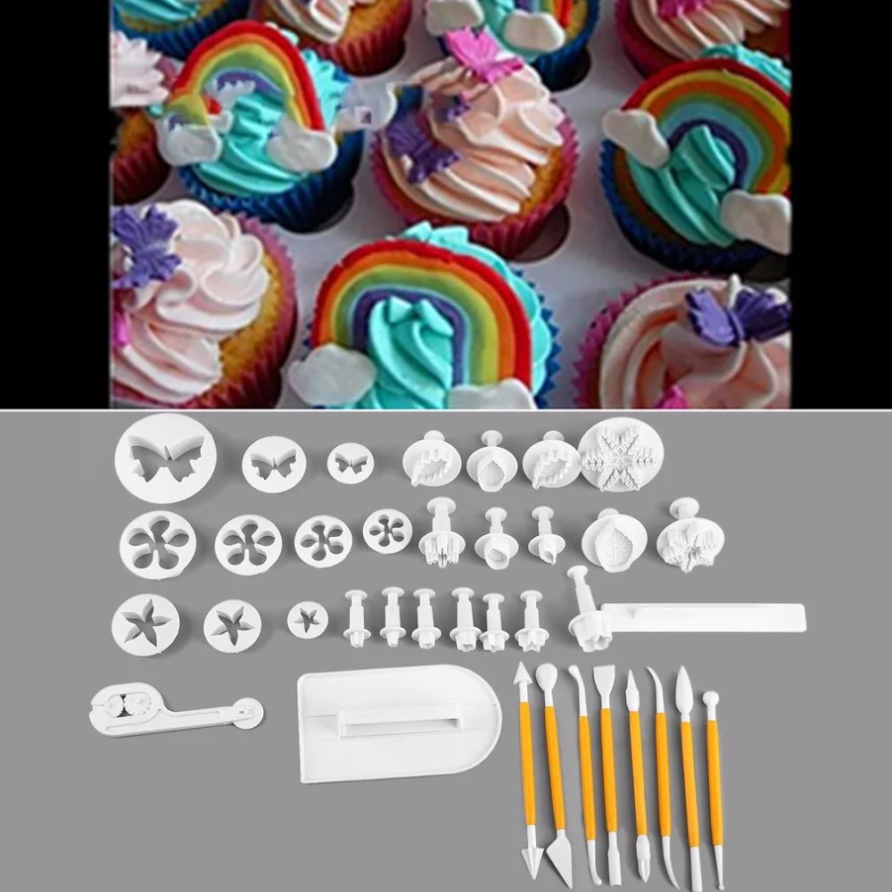 2018 New 37Pcs Baking Utensils Fondant Cake Chocolate Moulds Food-Grade Plastic Cookie Cutter Decoration Dropshipping | Дом и сад
