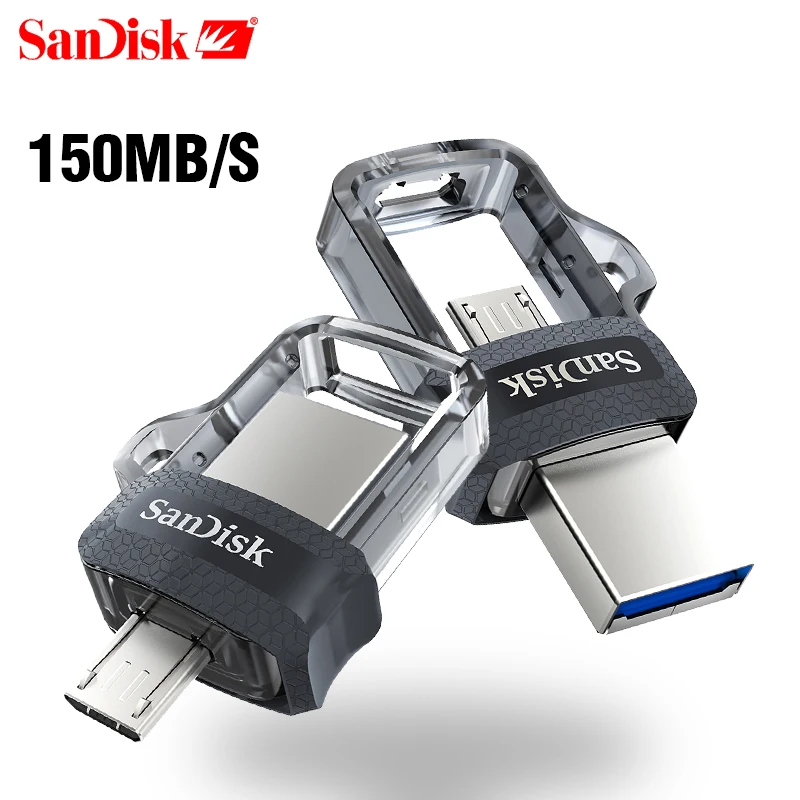 

Флеш-накопитель SanDisk OTG с двумя USB-портами на 16/32/64/128 ГБ, USB 3,0 150