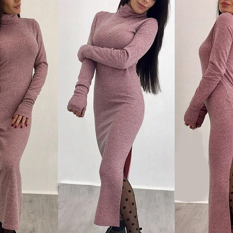 Женский осенне зимний свитер вязаные платья сексуальное обтягивающее