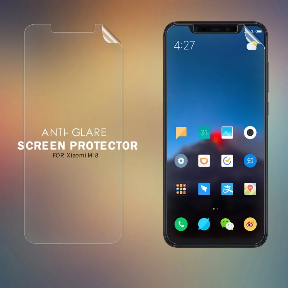 Защитная пленка NILLKIN для экрана Xiaomi Mi8 сверхпрозрачная ЖК дисплея и матовая