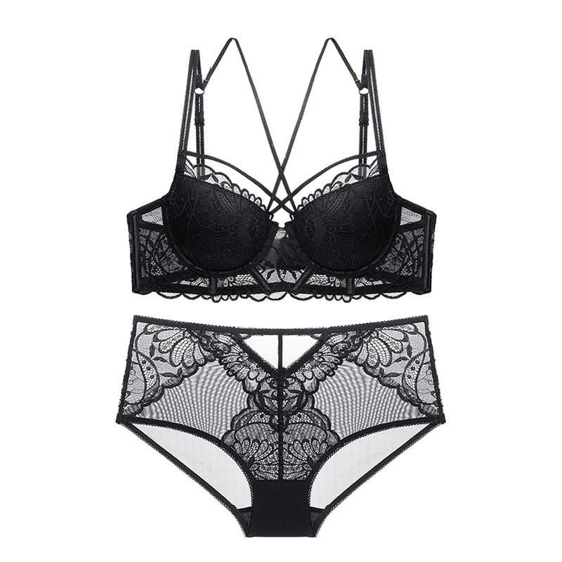 Varsbaby, сексуальное кружевное нижнее белье с эффектом пуш-ап, красивое нижнее белье с y-образными лямками на спине, комплект из бюстгальтера и трусиков с чашечками 3/4