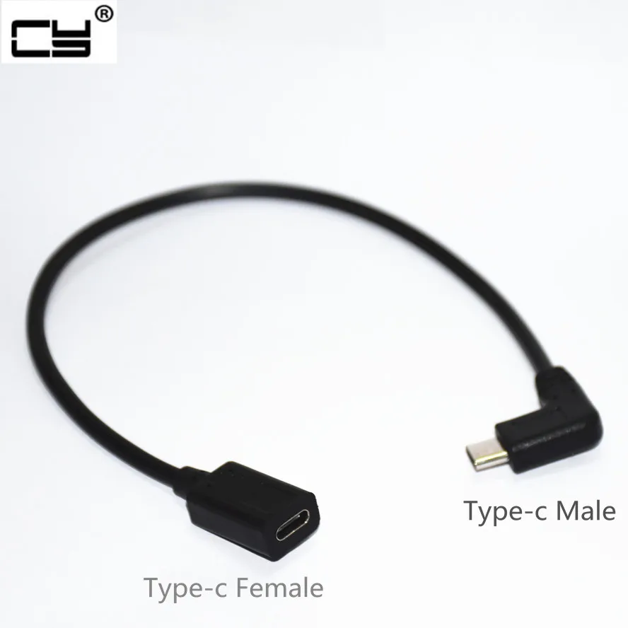 1 предмет с прямым углом 90 градусов USB 3 Тип C Male к женскому удлинитель данных USB-C