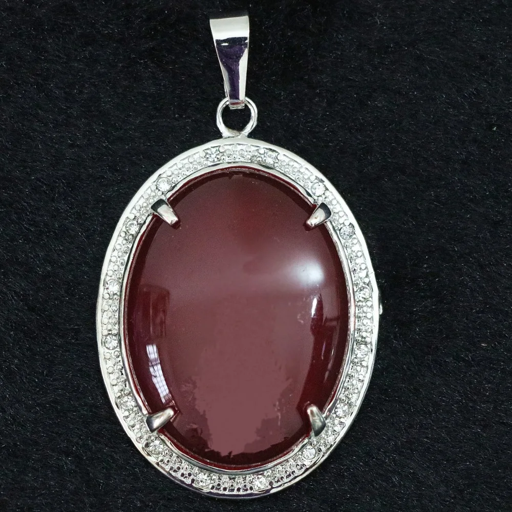 Горячая Распродажа модный красный фиолетовый камень natrual chalcedony 38x49 мм Овальный