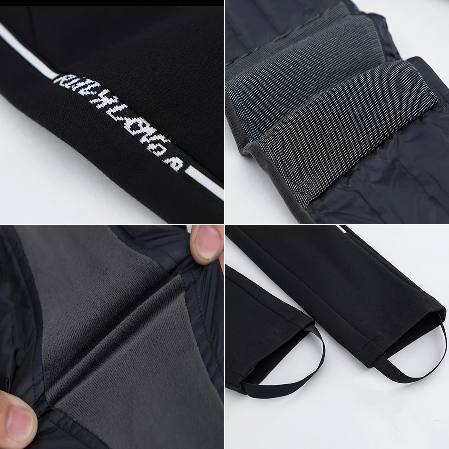 Женские брюки на утином пуху зимние с высокой талией узкие теплые Формальные