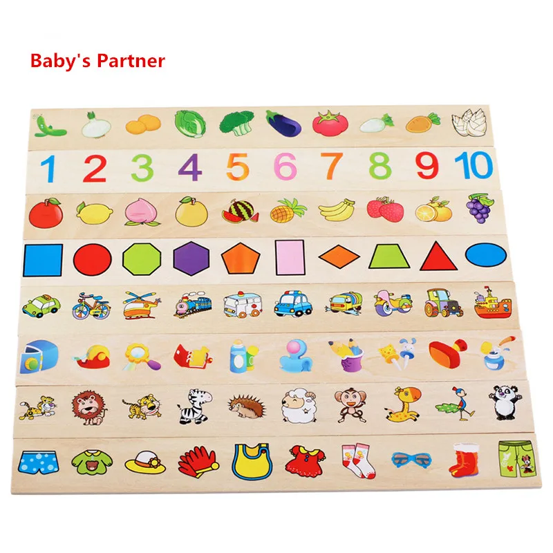 Деревянная игрушка Монтессори для распознавания игр Детская обучающая