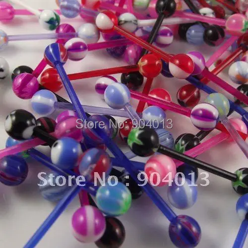 10 шт. 14 г Биопласт акриловые мягкие кольца для языка ювелирные изделия тела