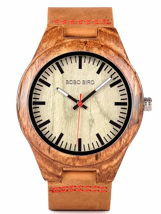 BOBO BIRD Q05, мужские кварцевые часы, уникальный чехол из зебрадового дерева и смолы, деревянные наручные часы - Цвет: Green dial