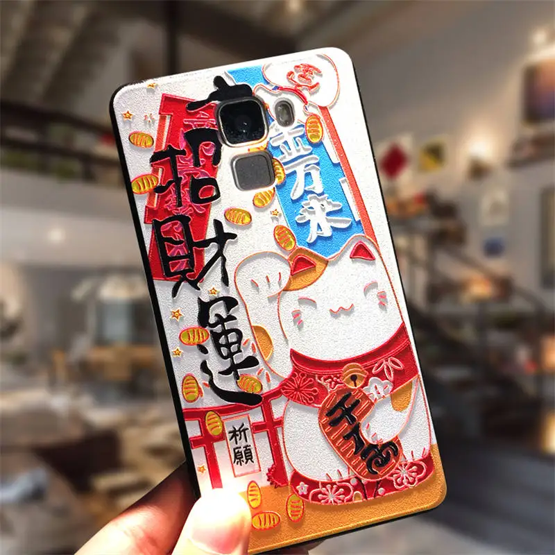 NO 2 Чехол для huawei Honor 7, Fundas, рельефный рисунок, Премиум, мягкий, ТПУ, капа, задняя крышка, чехол для мобильного телефона, бампер, 5,2 дюймов, Coque Fundas - Цвет: NO 2