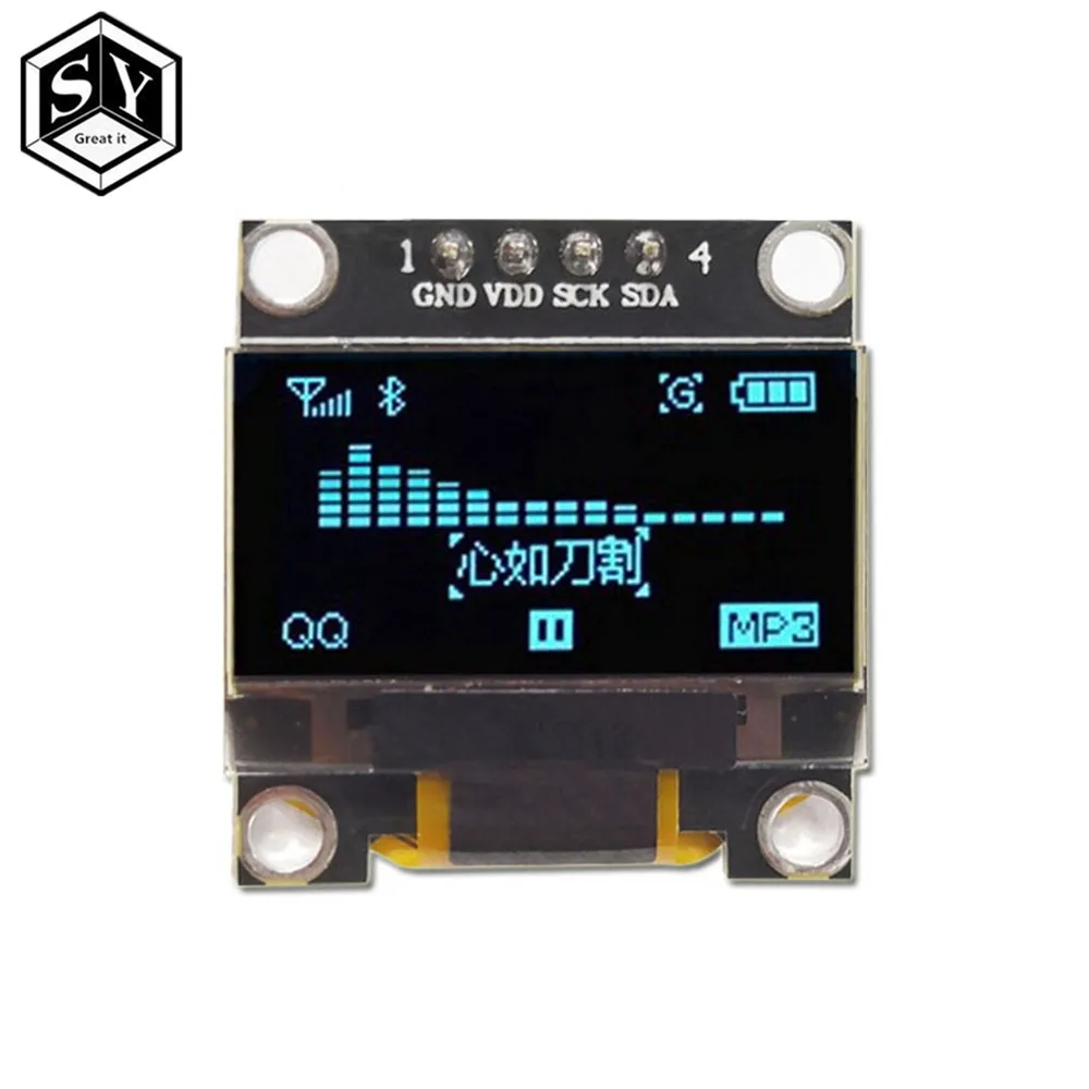0,96 дюймов IIC Серийный белый OLED дисплей модуль 128X64 IEC SSD1306 12864 плата с ЖК-экраном GND VCC SCL SDA 0,9" для Arduino черный - Цвет: blue 4pin