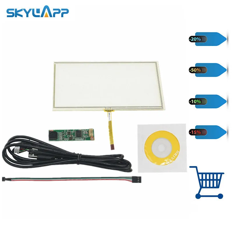 

Skylarpu Новый 6,2 дюймовый 4-проводной резистивный сенсорный экран дигитайзер 150 мм * 90 мм с USB контроллером комплект сенсорная панель стекло