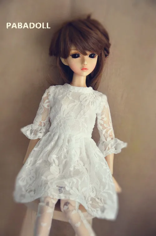 Красивое белое кружевное платье для куклы BJD 1/6 YOSD 1/4 MSD, 1/3 SD16 Одежда для куклы CWB96