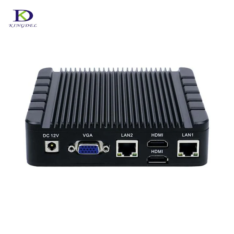 Безвентиляторный промышленный компьютер 2 * COM с windows 7 LAN HDMI Intel Quad Core Celeron J3455 Mini PC Plus