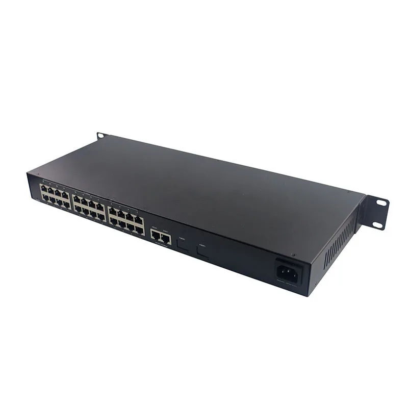 Металлический корпус 100 м коммутатор питания через Ethernet 24 порт 2 Gigabit uplink 48 V poe с