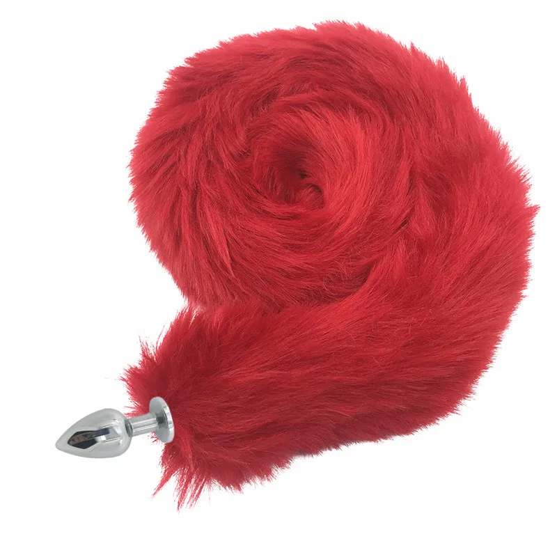 Анальная пробка силиконовая 80 см с хвостом мягкие эротические анальные бусины