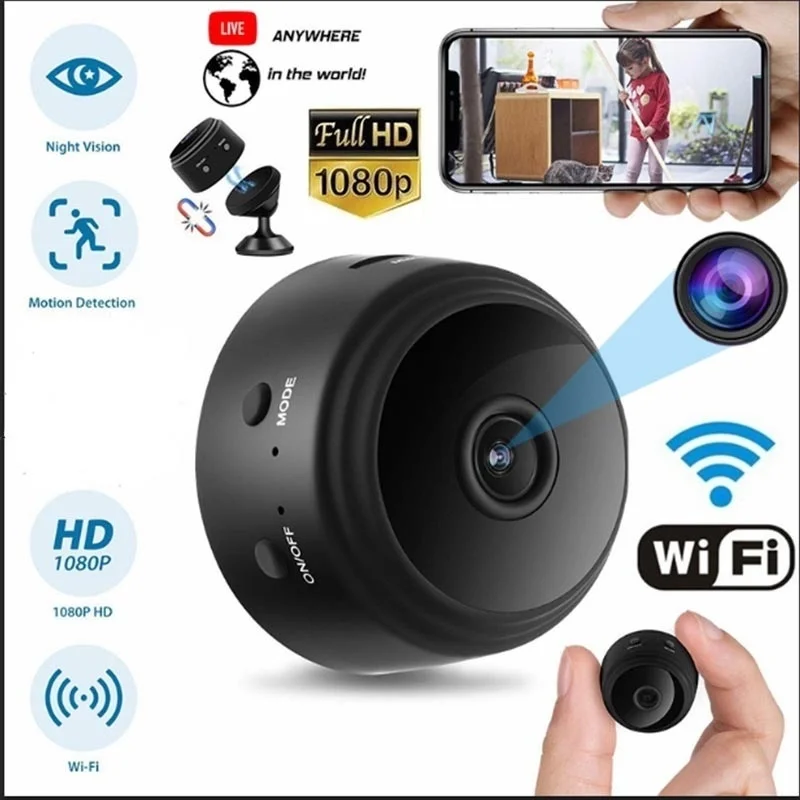 Мини IP камера беспроводная WiFi HD 1080P Скрытая домашняя камера безопасности ночное видение