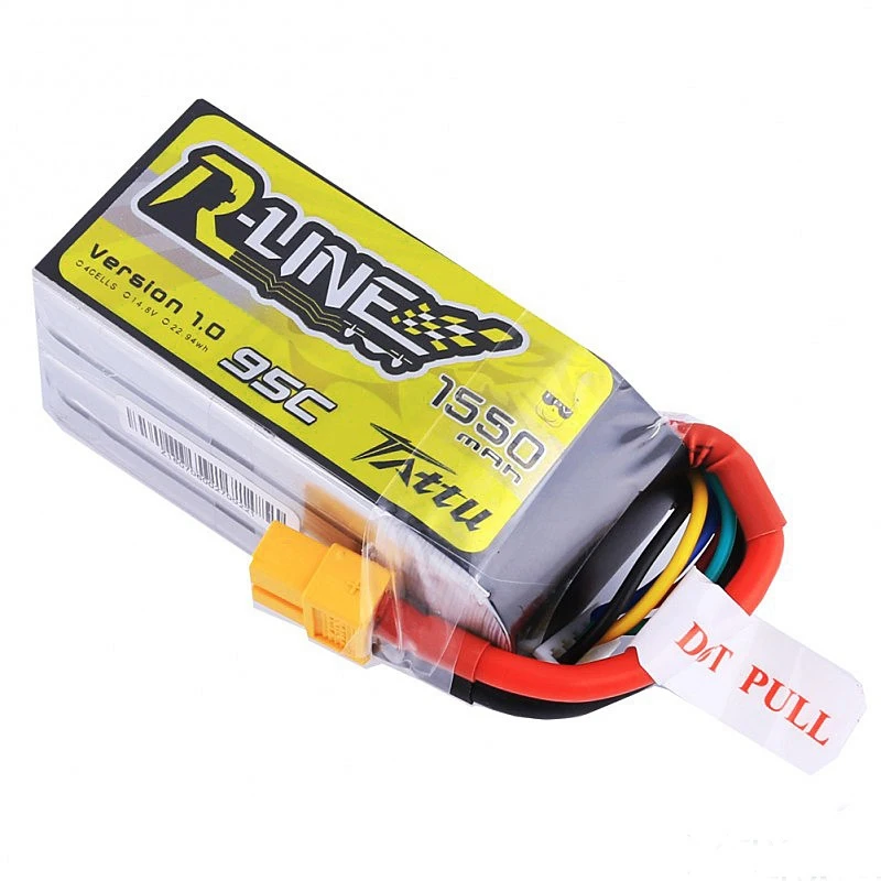 Tattu R-Line 1550mAh 14 8 V 95C 4S XT60 разъем перезаряжаемая Lipo батарея для радиоуправляемых