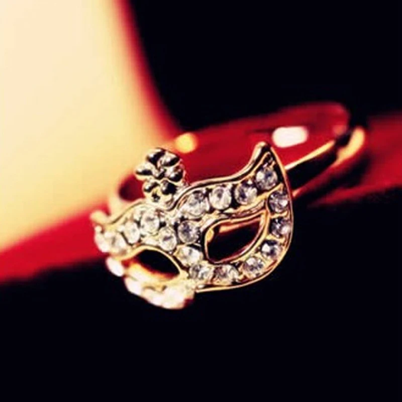 Очаровательный кристалл маска цветок на вершине 2 типа позолоченные и