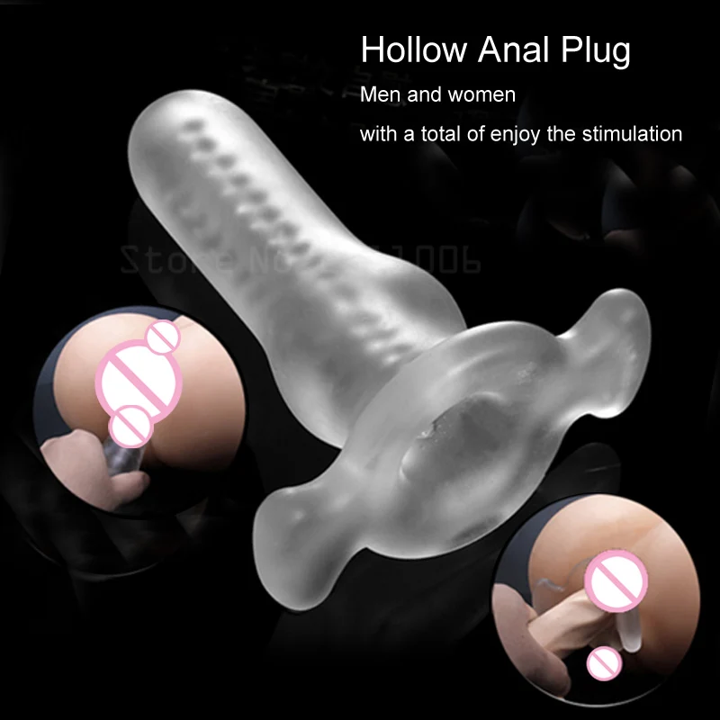 Hollow Anal Plug for Male Penis Dildo Insert Anus Stimulation Prostata Massage Masturbator Butt Sex Toys Men Gay |