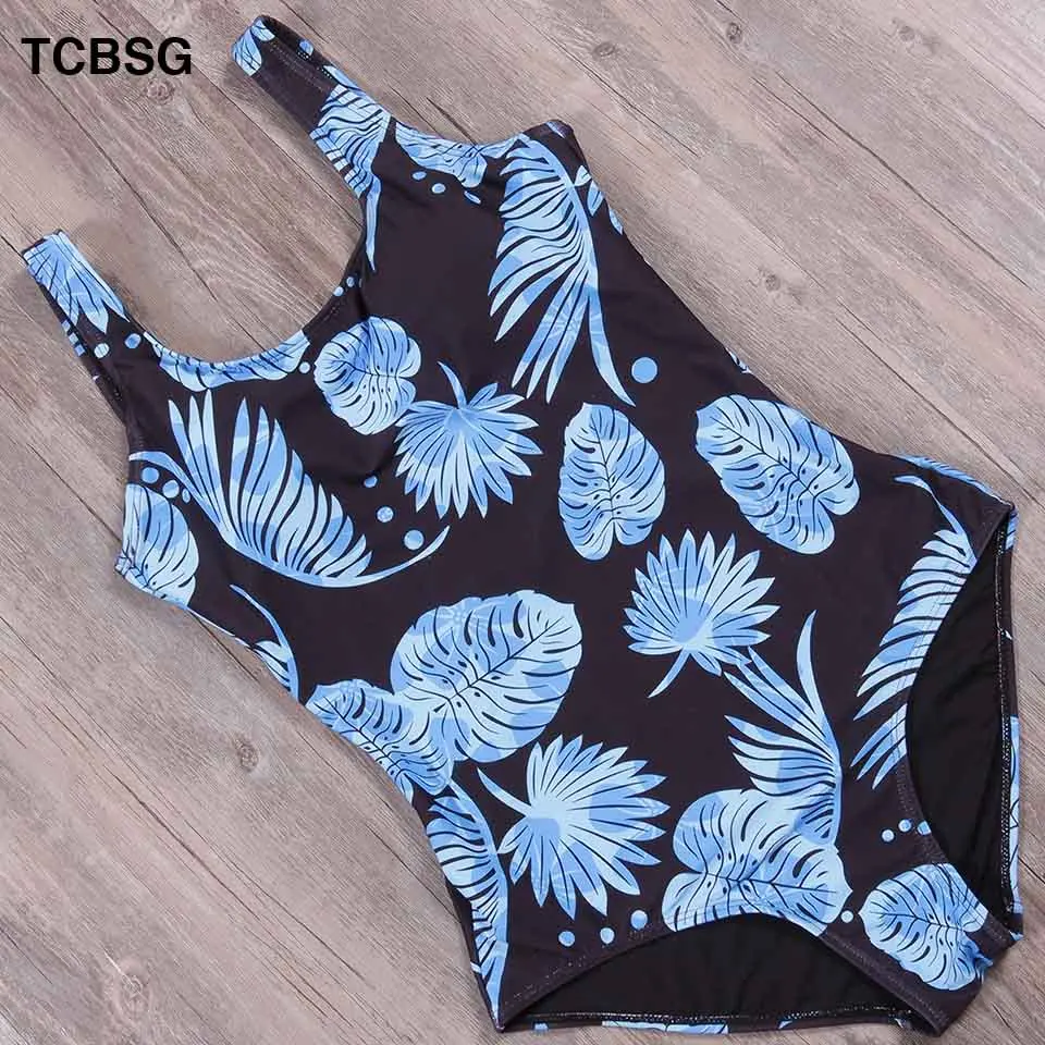TCBSG Цельный купальник сексуальный женский с принтом боди бандажный вырезами для