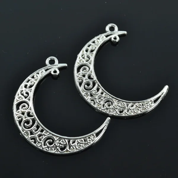 Подвески из сплава с посеребренными лунами для браслетов ожерелий ювелирных