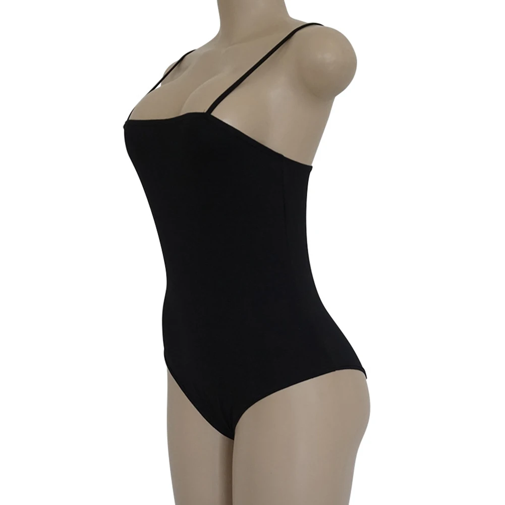 Черный минималистичный однотонный боди повседневный облегающий Боди без