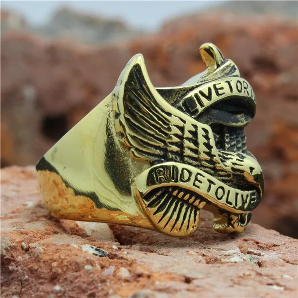 Байкерское кольцо из нержавеющей стали 316L мужское мотоциклетное байкерское