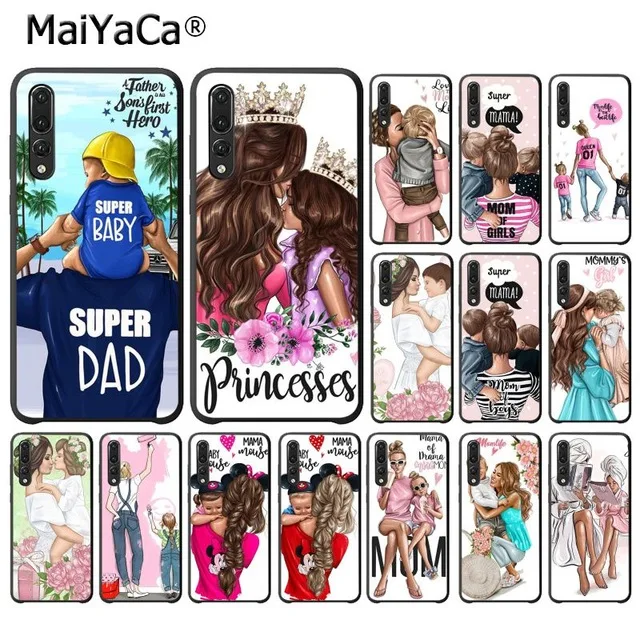 MaiYaCa/черные коричневые волосы для мамы и дочки Sup Dad iPhone 4S SE 5C 5S 6S 7 8 Plus X XR XS MAX черный