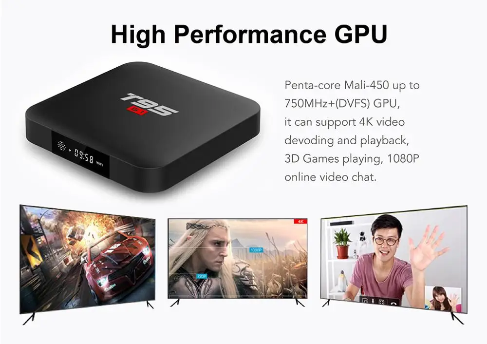 Smart Android 7,1 tv Box 2 Гб 16 Гб H.264 HD медиаплеер T95 S1 2,4G Wifi беспроводной Amlogic S905W четырехъядерный PK X96 мини tx3 мини