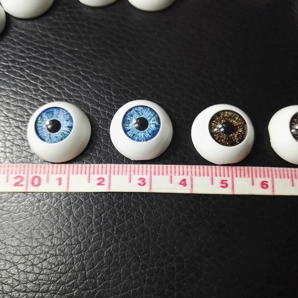 20 шт. (10 пар) полукруглые пластиковые кукольные глаза глазные яблоки синего цвета