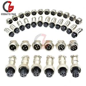 1 пара GX16 2 P3 P4 P6 P 2Pin 3Pin 4Pin 6Pin 16 мм Мужской Женский авиационный разъем провода Панель Крепление Винт круговой розетки переменного тока