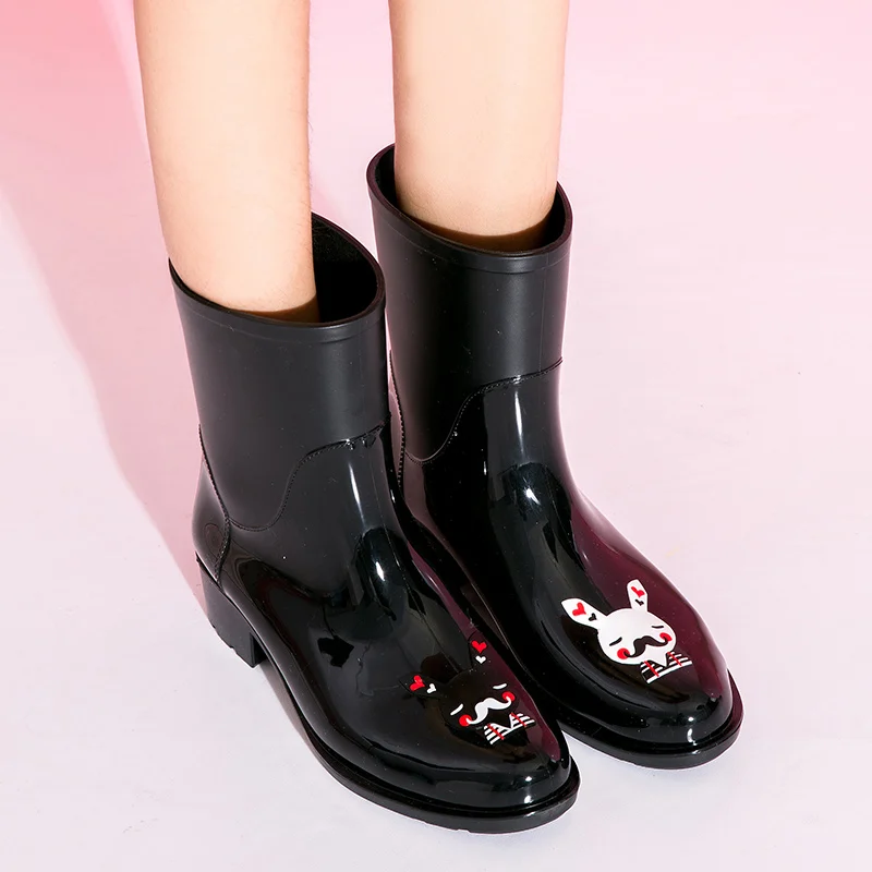 Yeafey девушка Водонепроницаемый ПВХ детские резиновые сапоги женские дети милый
