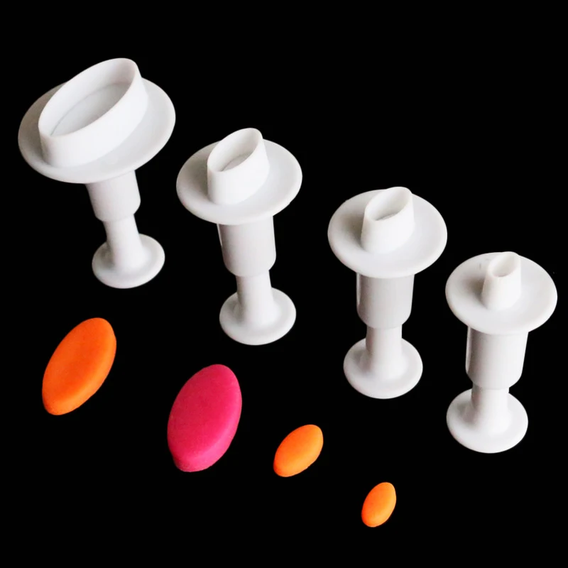 4 шт./компл. пищевой пластик овальной формы для печенья и бисквитов резак Плунжер