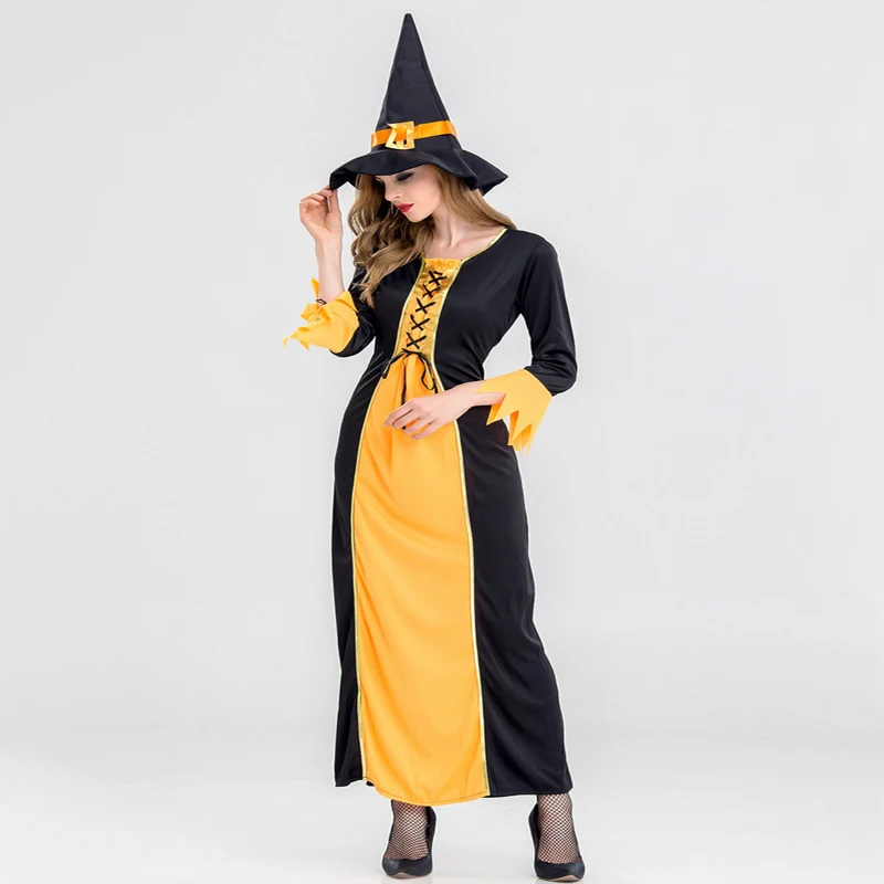 Новое длинное платье на Хэллоуин для взрослых ведьм костюмы косплея кино и