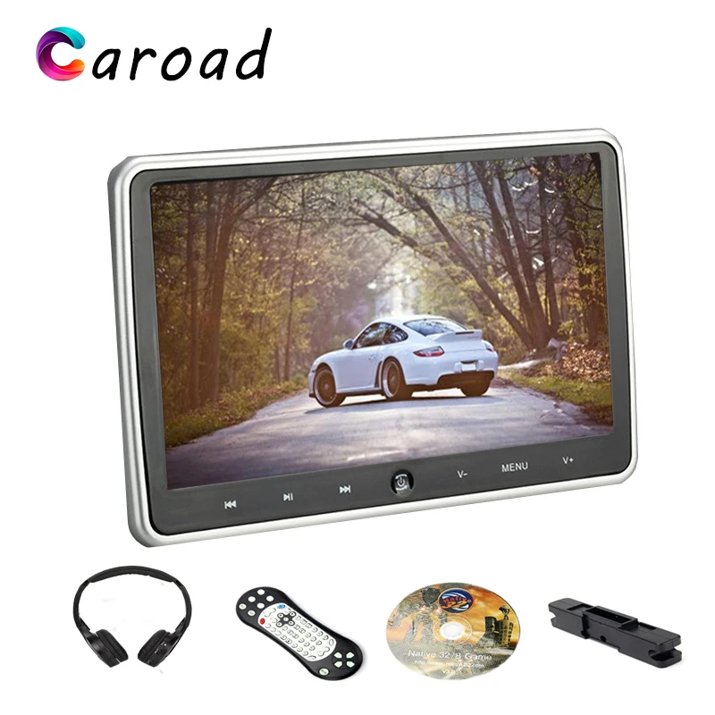 Caroad 10 1 дюймов Автомобильный подголовник монитор с HD цифровым ЖК экраном DVD Аудио