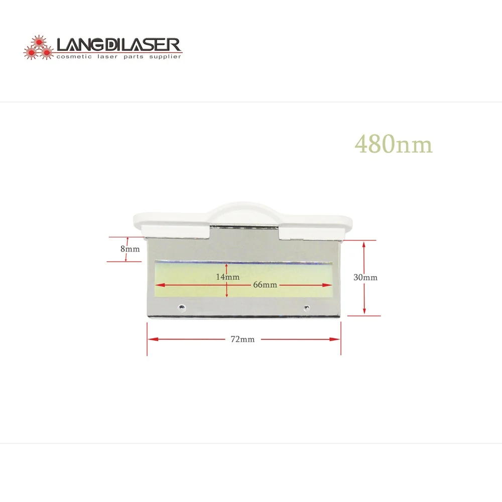 

480nm IPL filter , window size : 68*15 , optic filter for IPL hand pieces ,OPT Machine E light IPL480 Hair Removal