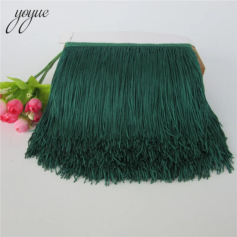Dark green YOYUE полиэстер 10 ярдов 15 см широкая кисточка кружевная бахрома отделка diy бахрома для пошив одежды бахромой Ремесло 31 Цвета - Цвет: Dark green