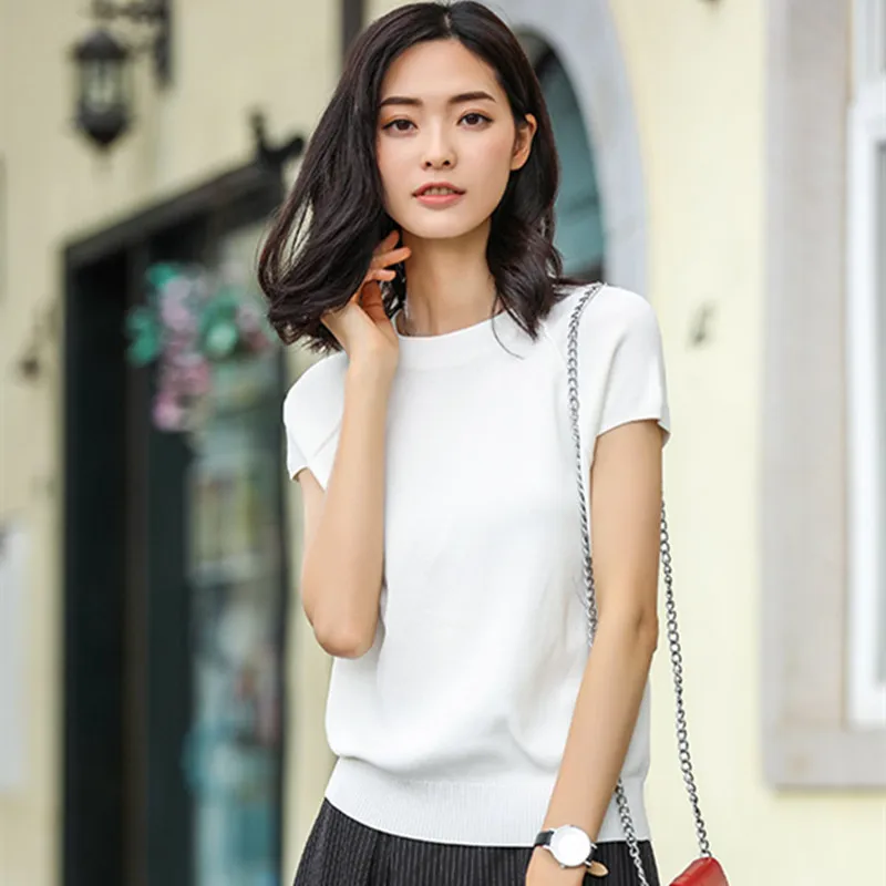 Hzirip 2017 Летние Новых Мужчин Свитера Т Шея Рубашка о Короткий рукав Тонкий Вязание