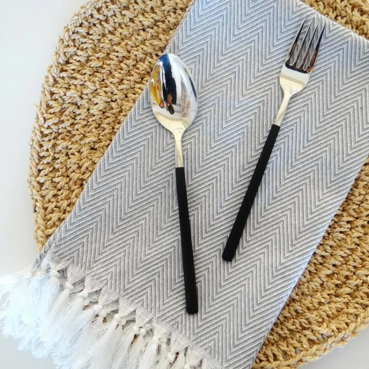 Столовые Салфетки из 100% хлопка и льна с кисточками натуральная квадратная