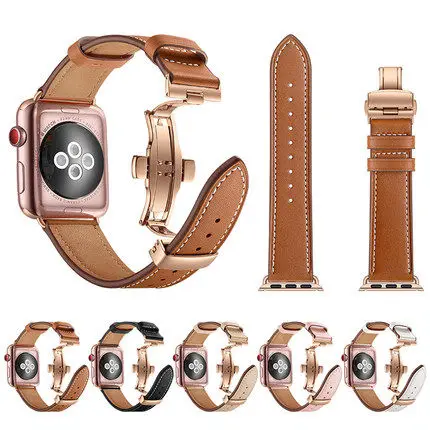 Ремешок из натуральной кожи для часов Apple Watch 40 мм 44 38 42 Iwatch 1 2 3 4 роскошный браслет