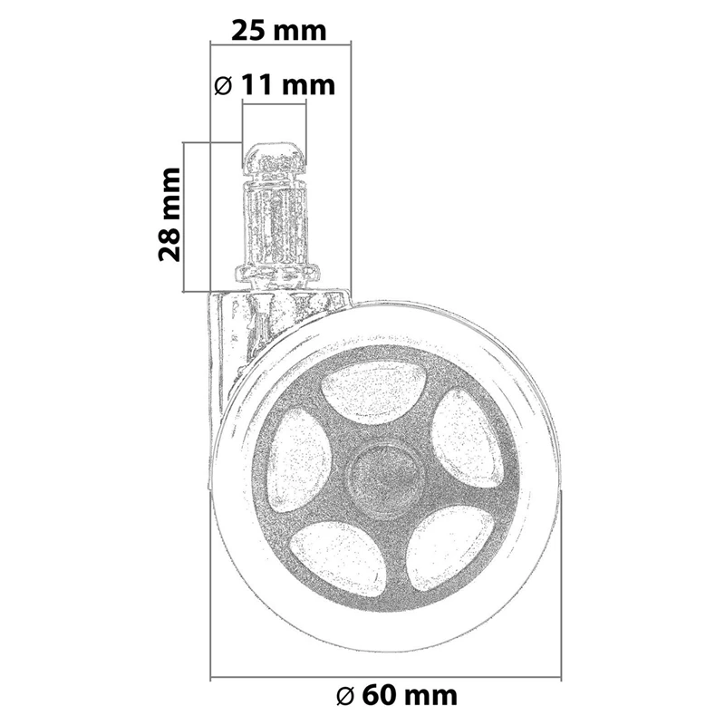 Набор из 5 офисных стульев универсальный для твердых полов и ковров гоночный