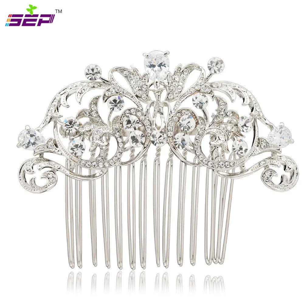 

Clear Rhinestone Crystals Hair Side Comb Bridal Hairpin Women Wedding Hair Jewelry Accessories 2253R