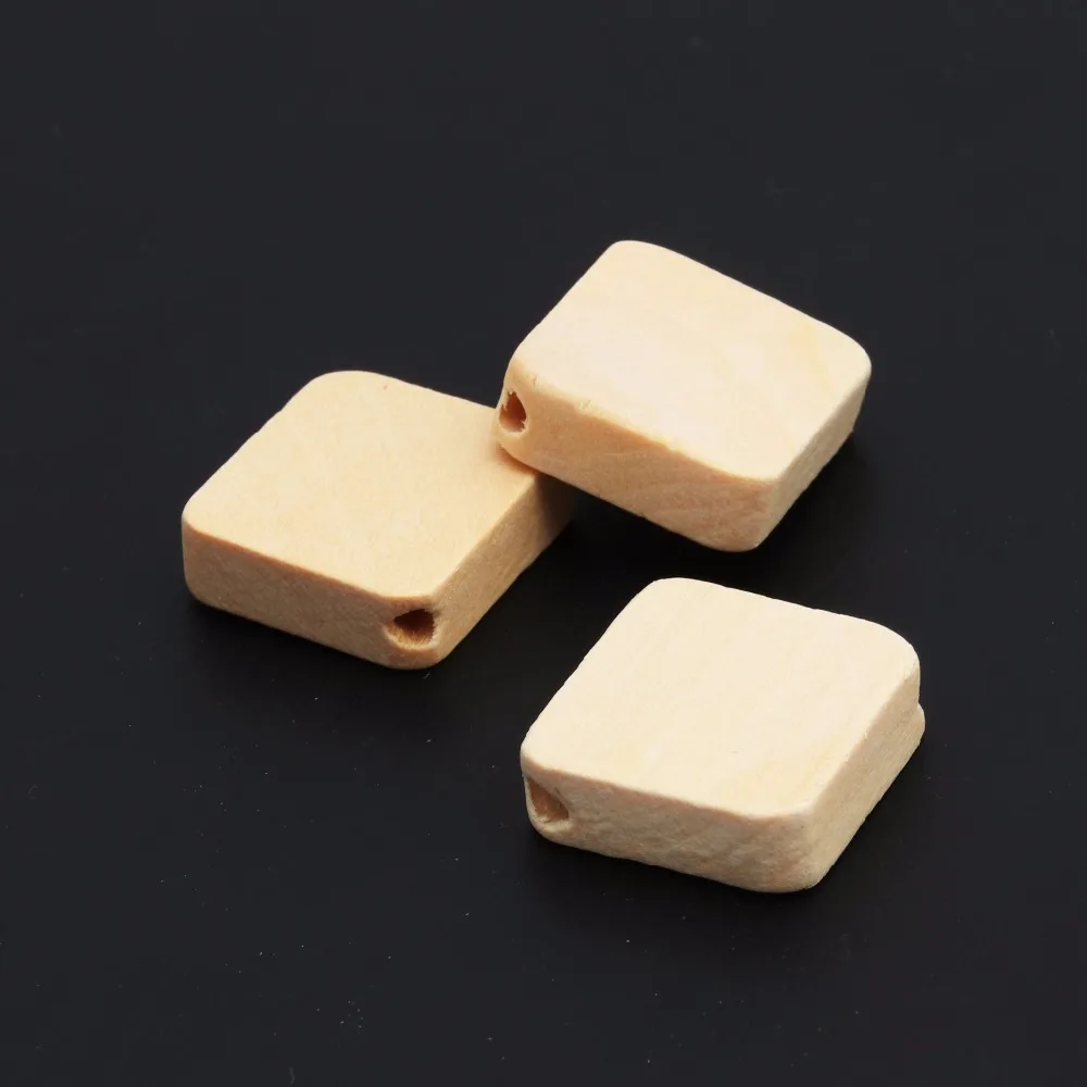 30pcs 19.5x20x6mm Natural Square Cuboid Beads Blocks Wood Unfinished DIY Wooden Jewelry Accessories WB65 | Украшения и аксессуары