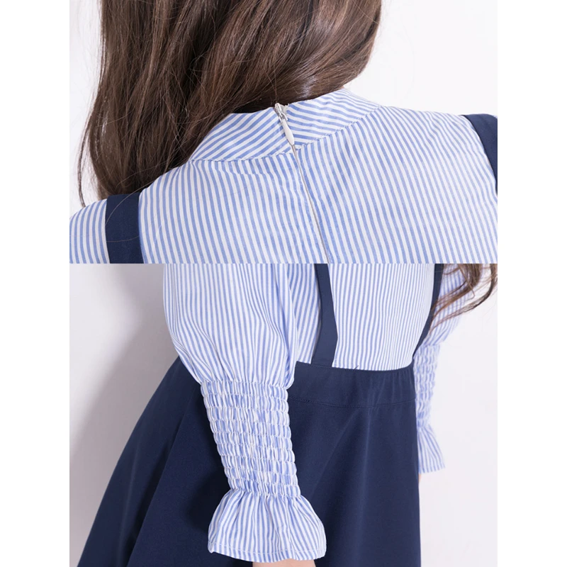 4-13y School Style Princess Dress Stripe Suspender Shirt 2018 Fashion Girl Casual Dresses Children Party Rapunzel Clothes |